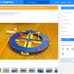 Circulo trigonometrico táctil, para estudiantes con discapacidad visual