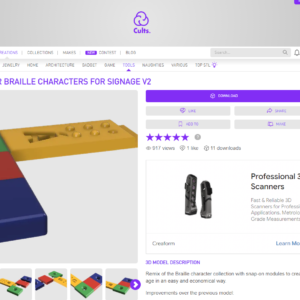 Caracteres braille en piezas modulares