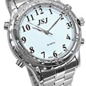 Reloj JSJ 2 Parlante para ciegos, adultos mayores y baja visión, números en alto contraste + dice la hora en voz alta