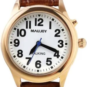 Reloj de Mujer Parlante 2en1 para ciegos, adultos mayores y baja visión, números en alto contraste + dice la hora en voz alta