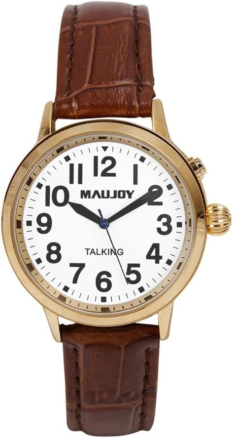 VISRELOJ1 Reloj Braille y parlante ciegos baja vision 7 Reloj de Mujer Parlante 2en1 para ciegos, adultos mayores y baja visión, números en alto contraste + dice la hora en voz alta