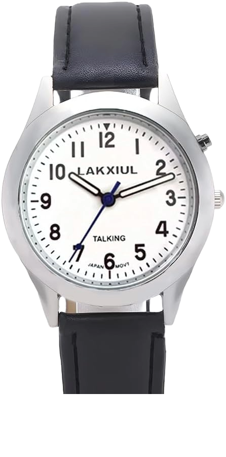 VISRELOJ2 1 Reloj Braille y parlante ciegos baja vision Reloj LAKXIUL Parlante 2en1 para ciegos, adultos mayores y baja visión, números en alto contraste + dice la hora en voz alta