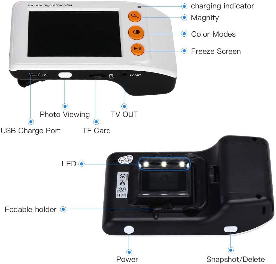 Lupa Digital magnificador EYOYO 3 7 Lupa Digital magnificador electrónico portable Baja visión EYOYO 3.5pulgadas adulto mayor
