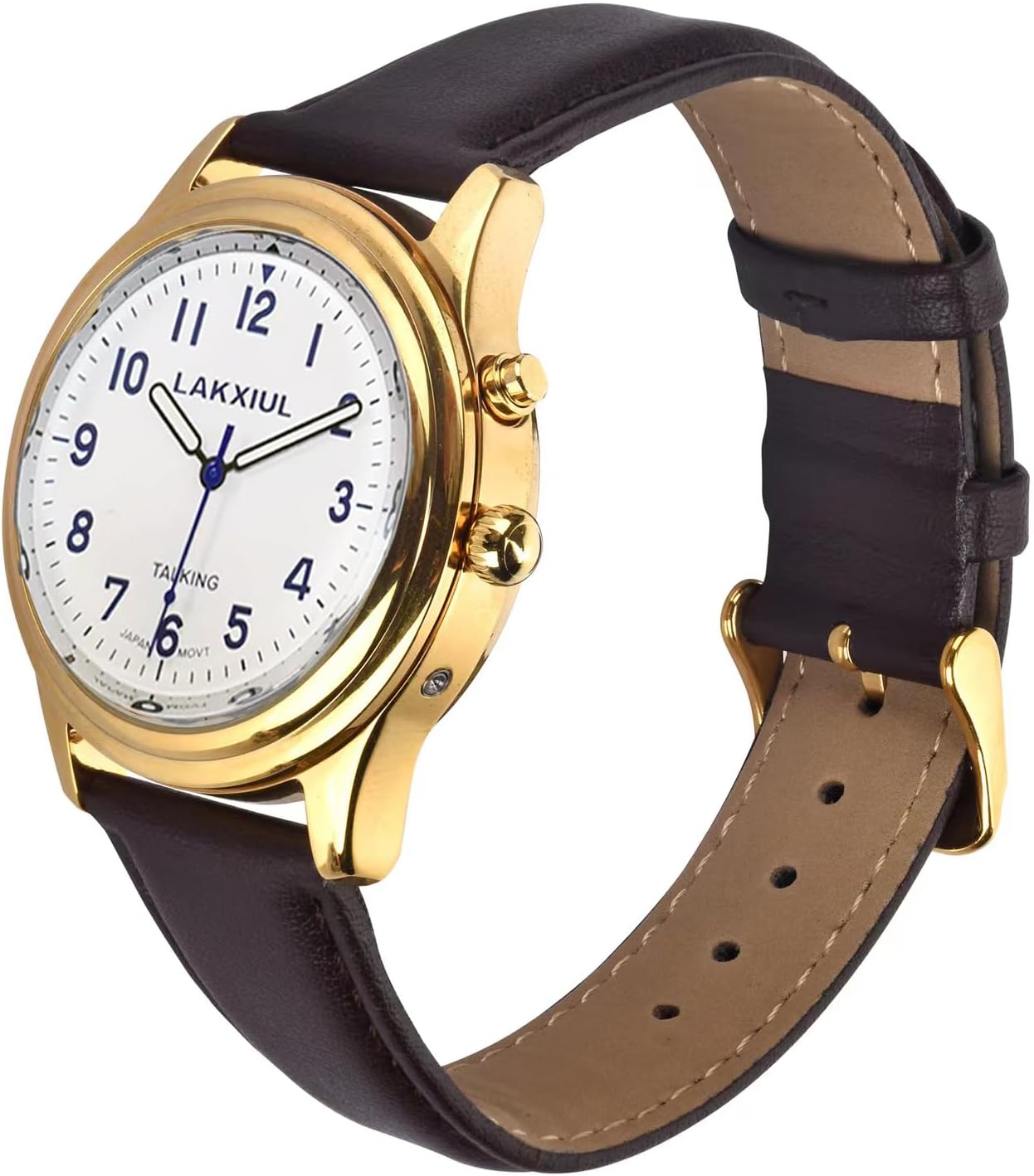 Reloj LAKXIUL 4 Parlante para ciegos 2 Reloj LAKXIUL 4 Parlante para ciegos Pulso cuero, adultos mayores y baja visión, números en alto contraste + dice la hora en voz alta