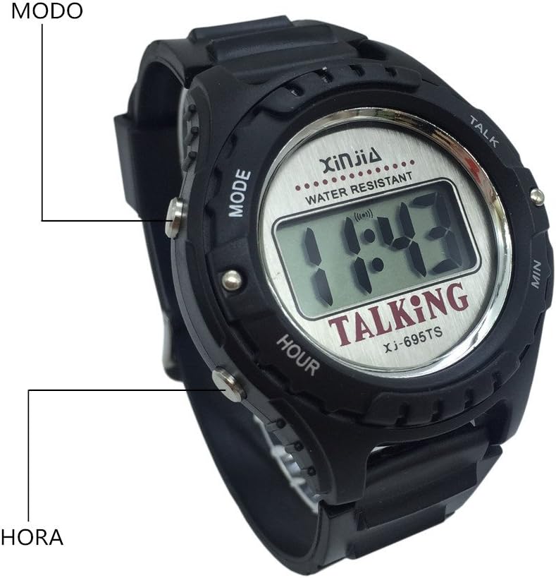 Reloj XINJIA Parlante para ciegos 2 Reloj XINJIA Parlante en Español para ciegos,adultos mayores y baja visión, pantalla digital ,dice la hora en voz alta