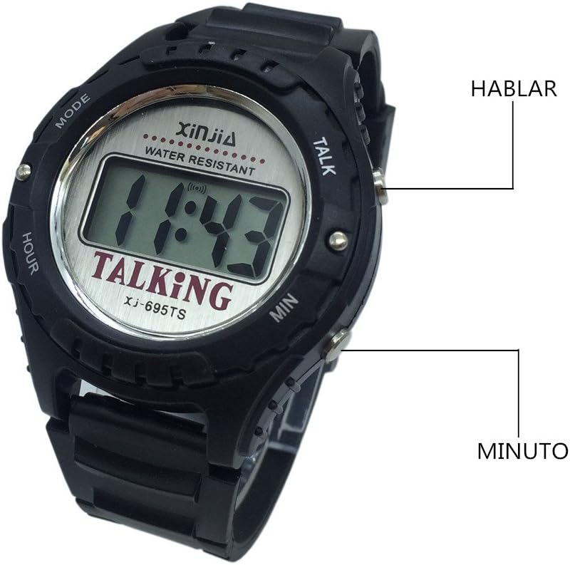 Reloj XINJIA Parlante para ciegos 3 Reloj XINJIA Parlante en Español para ciegos,adultos mayores y baja visión, pantalla digital ,dice la hora en voz alta