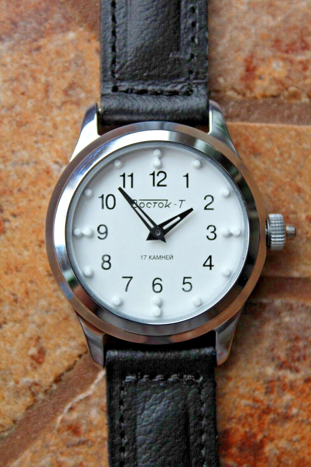 Reloj braille VOSTOK para ciegos redondo 3 Reloj Braille para ciegos VOSTOK redondo baja visión adulto mayor