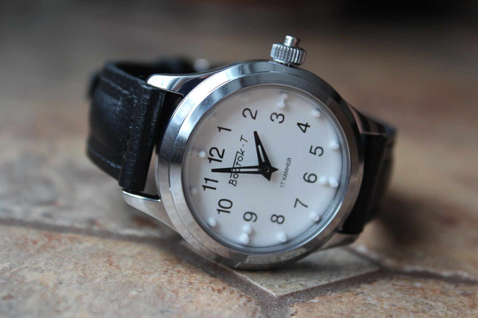 Reloj braille VOSTOK para ciegos redondo 8 Reloj Braille para ciegos VOSTOK redondo baja visión adulto mayor