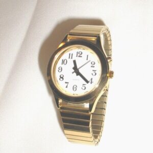 Reloj para mujer habla en español de lujo ciegos adultos mayores unisex color dorado