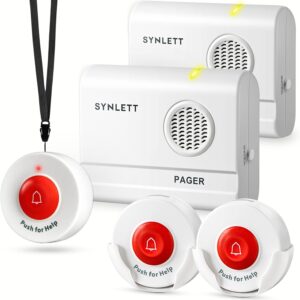 3 Timbre de emergencia Portables SOS con 2 receptores para cuidadores discapacidad adulto mayor pacientes