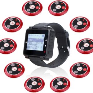 Sistema 10 Timbres de emergencia SOS y reloj receptor para cuidadores discapacidad adulto mayor pacientes