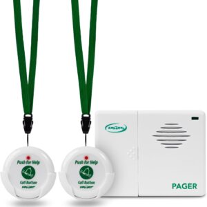 Timbre de emergencia Portable SOS con 2 pulsadores para cuidadores discapacidad adulto mayor pacientes
