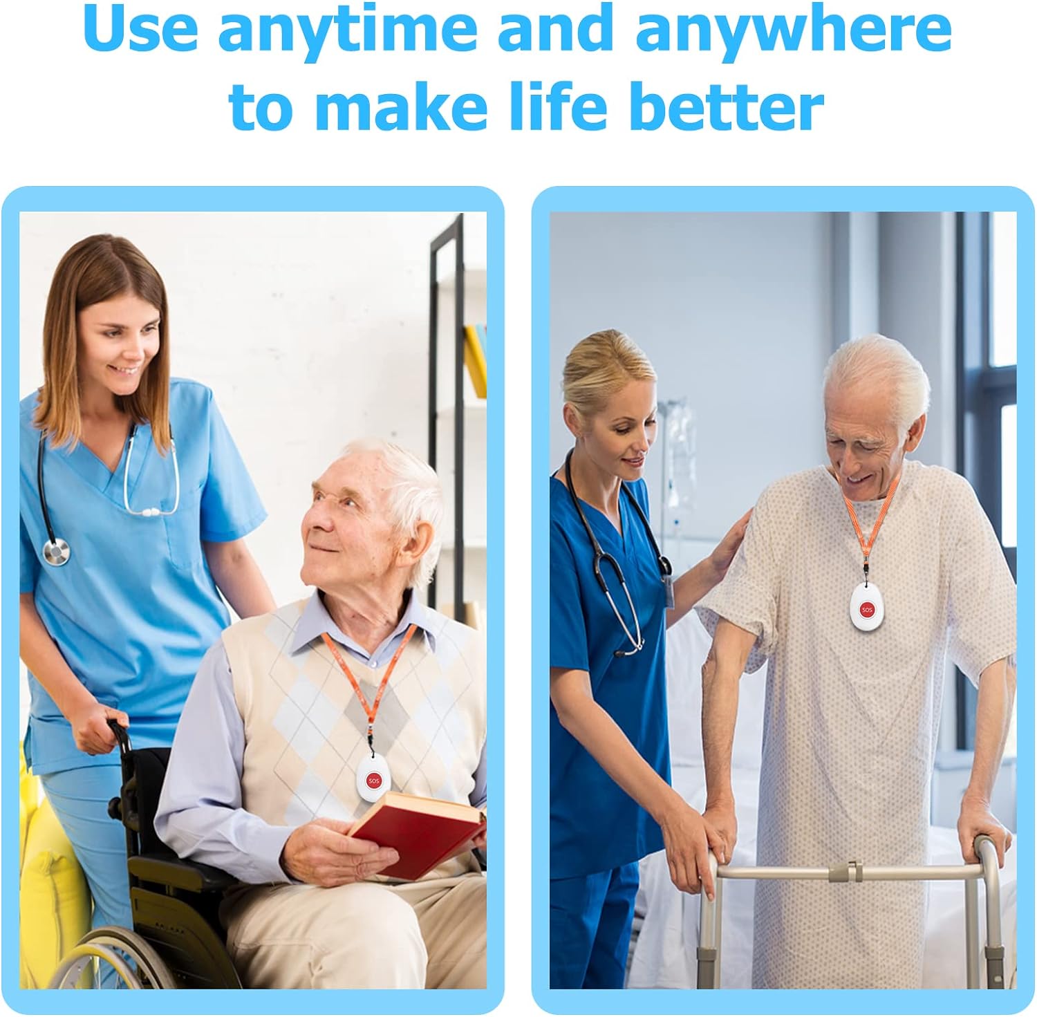 Timbre de emergencia Portable SOS para cuidadores discapacidad adulto mayor pacientes Timbre de emergencia Portable SOS para cuidadores discapacidad adulto mayor pacientes