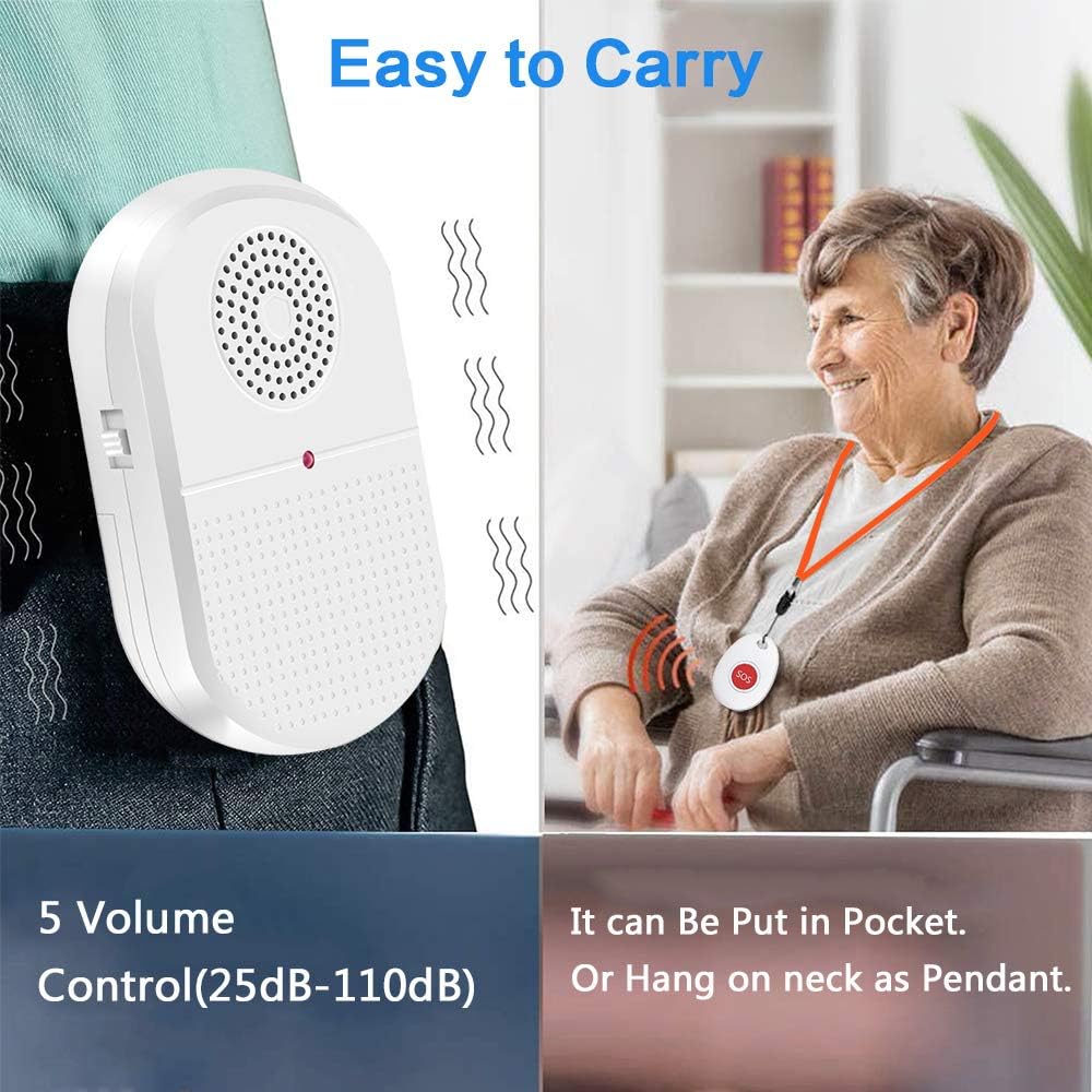 Timbre de emergencia Portable SOS para cuidadores discapacidad adulto mayor pacientes Timbre de emergencia Portable SOS para cuidadores discapacidad adulto mayor pacientes