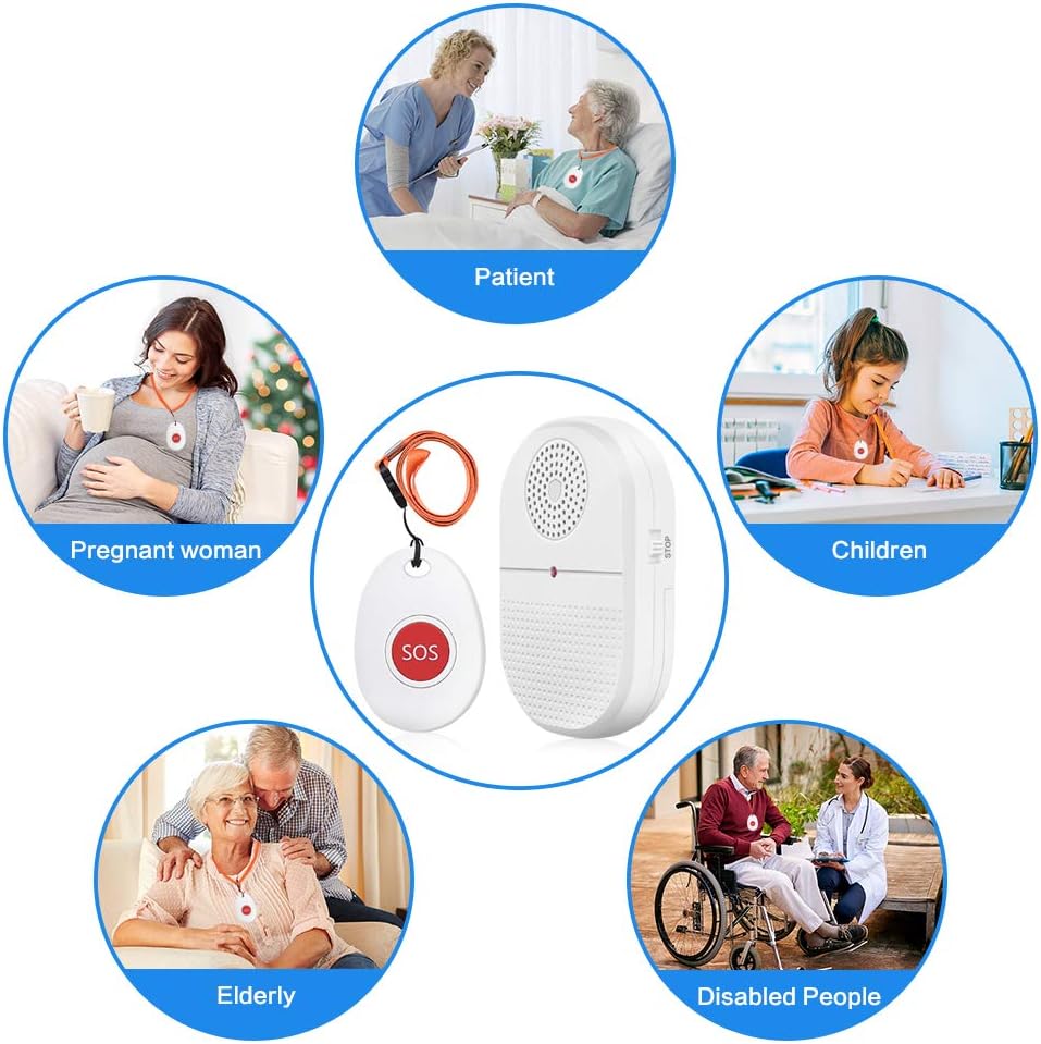 Timbre de emergencia Portable SOS para cuidadores discapacidad adulto mayor pacientes Timbre de emergencia Portable SOS para cuidadores discapacidad adulto mayor pacientes