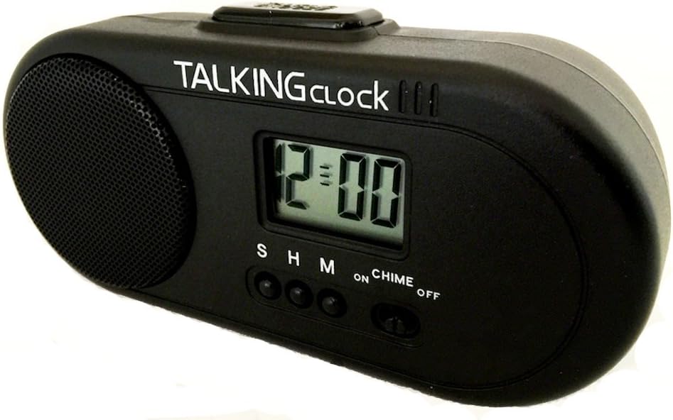 VISRELOJ15 Reloj despertador TALKING parlante Reloj despertador habla en español Talking adultos mayores ciegos baja visión dice la hora en voz alta