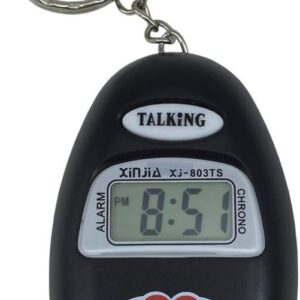 Reloj llavero habla en español para ciegos, baja visión y adultos mayores Marca XINJIA