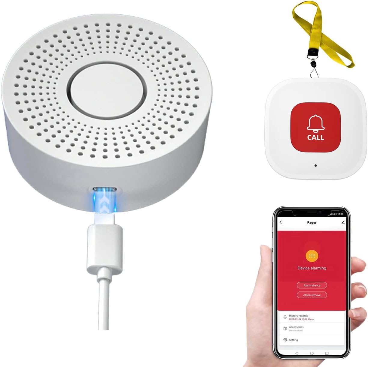 Timbre de emergencia WIFI SOS para cuidadores discapacidad adulto mayor pacientes Timbre de emergencia WIFI SOS para cuidadores discapacidad adulto mayor pacientes