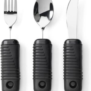 Juego 3 utensilios con peso y buen agarre Discapacidad Adulto Mayor terapia ocupacional,Parkinson,artritis, Ayuda para comer