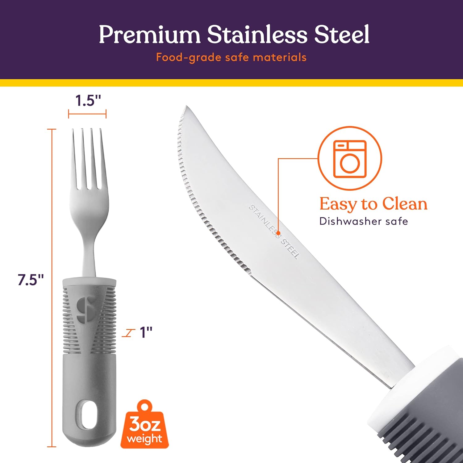 Kit 5 utensilios cuchara tenedor cuchillo adulto mayor, discapacidad, Parkinson,mango grueso, correa fácil agarre Kit 5 utensilios cuchara tenedor cuchillo adulto mayor, discapacidad, Parkinson,mango grueso, correa fácil agarre