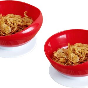 2 Platos hondos rojos antideslizantes alimentación comer discapacidad adulto mayor Parkinson demencia pacientes temblores
