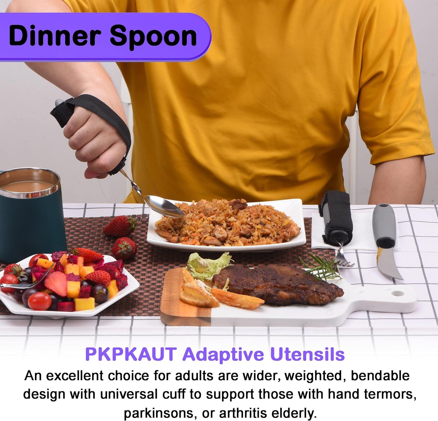 Cuchara adaptada flexible discapacidad, adulto mayor, parkinson, mango grueso, fácil agarre Cuchara adaptada flexible discapacidad, adulto mayor, parkinson, mango grueso, fácil agarre