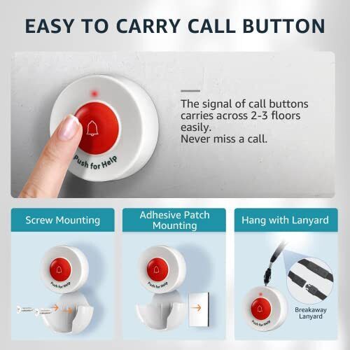 Kit cuidador alarma adulto mayor discapacidad 2 timbres sensor movimiento y receptor emergencia SOS inalámbrico pacientes Kit cuidador alarma adulto mayor discapacidad 2 timbres sensor movimiento y receptor emergencia SOS inalámbrico pacientes