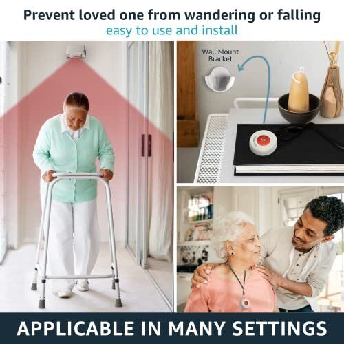Kit cuidador alarma adulto mayor discapacidad 2 timbres sensor movimiento y receptor emergencia SOS inalámbrico pacientes Kit cuidador alarma adulto mayor discapacidad 2 timbres sensor movimiento y receptor emergencia SOS inalámbrico pacientes