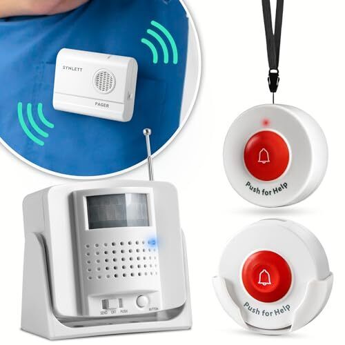 Kit cuidador alarma adulto mayor discapacidad 2 timbres sensor movimiento y receptor emergencia SOS inalámbrico pacientes Kit cuidador alarma adulto mayor discapacidad 2 timbres sensor movimiento y receptor emergencia SOS inalámbrico pacientes