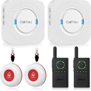 Kit cuidador alarma 2 intercomunicadores botones adulto mayor discapacidad receptor emergencia SOS inalámbrico pacientes