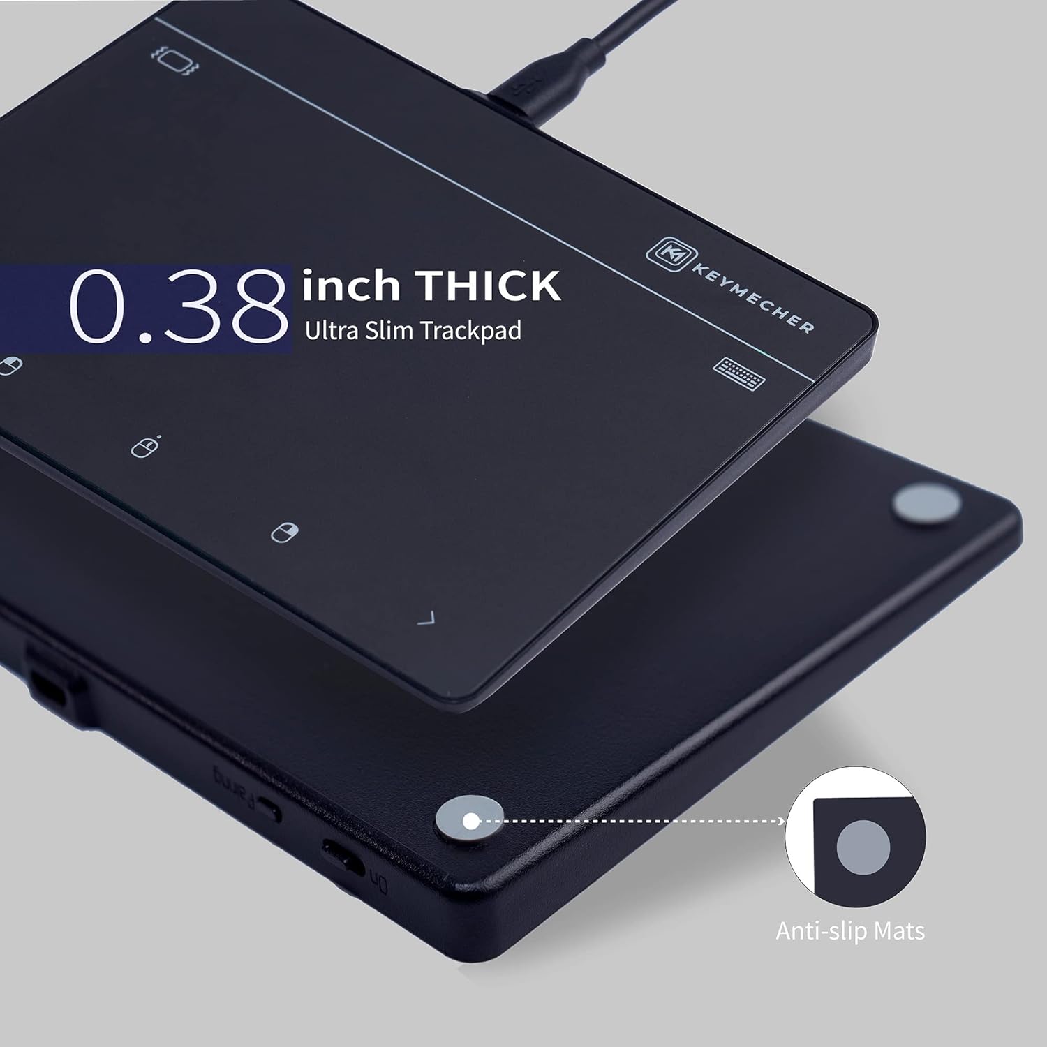 Mouse Keymecher Mano 703 - Touchpad inalámbrico Bluetooth retroalimentación háptica trackpad Discapacidad accesibilidad Mouse Keymecher Mano 703 - Touchpad inalámbrico Bluetooth retroalimentación háptica trackpad Discapacidad accesibilidad