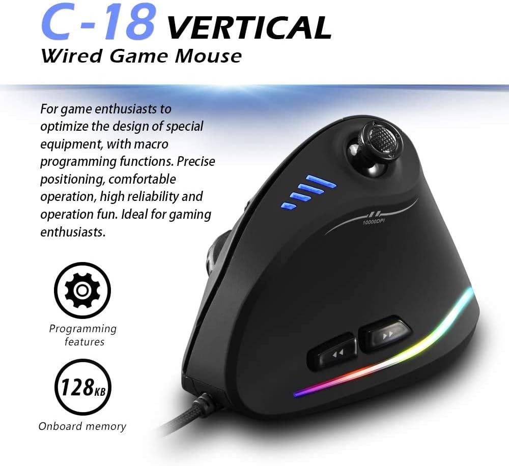 Mouse Zelotes Ratón vertical con Joystick y 11 botones programables Discapacidad accesibilidad Mouse Zelotes Ratón vertical con Joystick y 11 botones programables Discapacidad accesibilidad