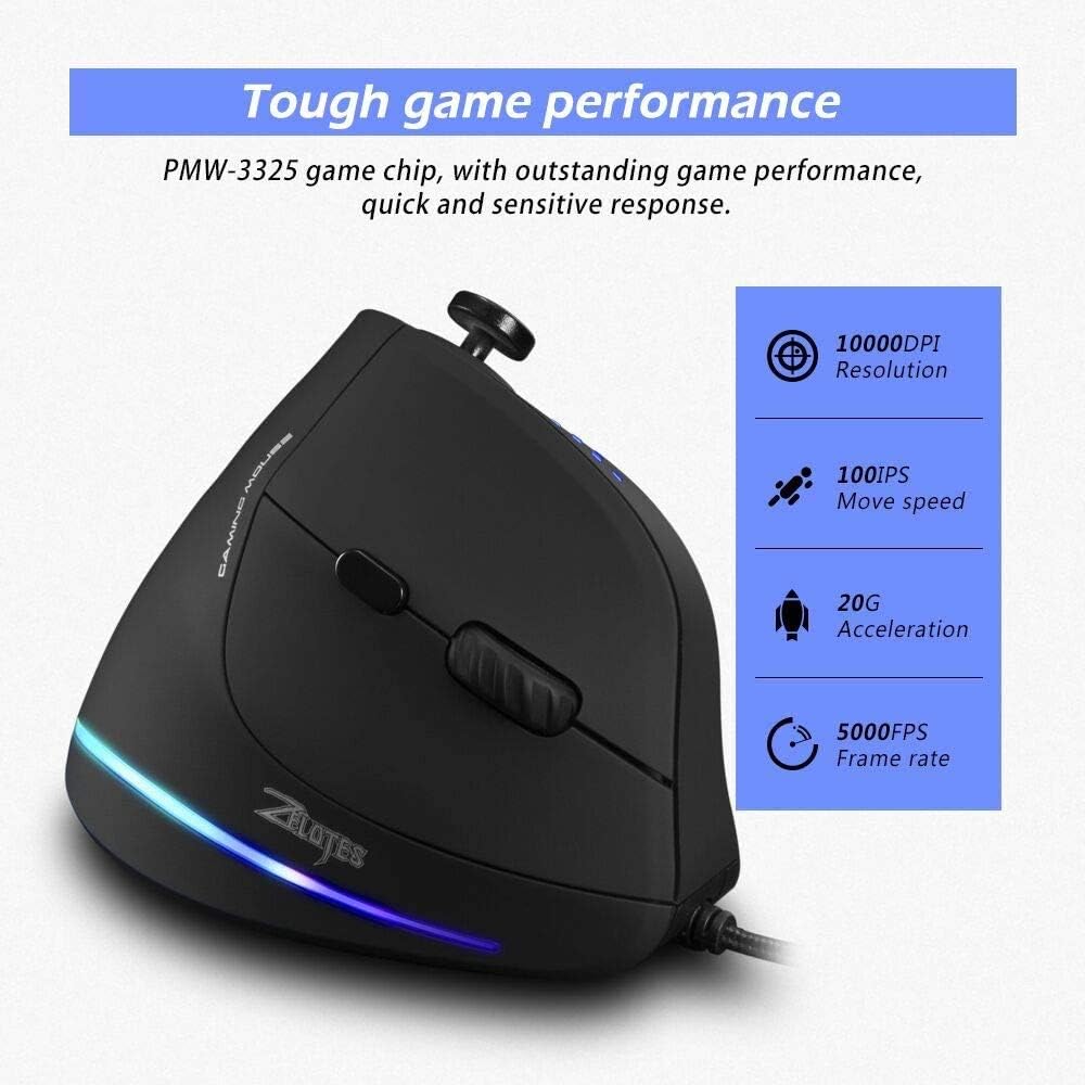 Mouse Zelotes Ratón vertical con Joystick y 11 botones programables Discapacidad accesibilidad Mouse Zelotes Ratón vertical con Joystick y 11 botones programables Discapacidad accesibilidad