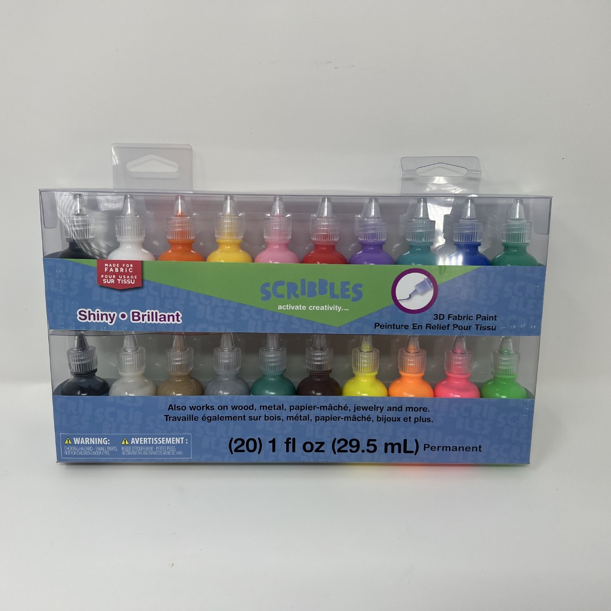 Paquete 20 frascos de pintura 3D para ciegos y estudiantes con baja visión Paquete 20 frascos de pintura 3D para ciegos y estudiantes con baja visión