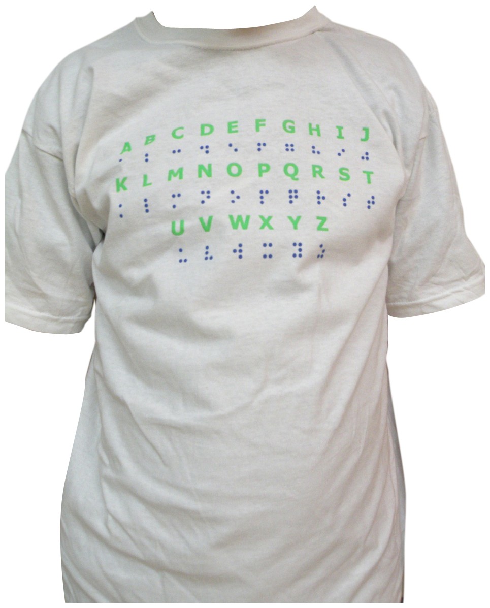 Camiseta para niños con Abecedario Braille en relieve Camiseta para niños con Abecedario Braille en relieve