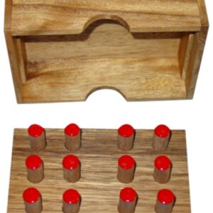 Caja Braille Madera para practicar hacer 2 letras en braille