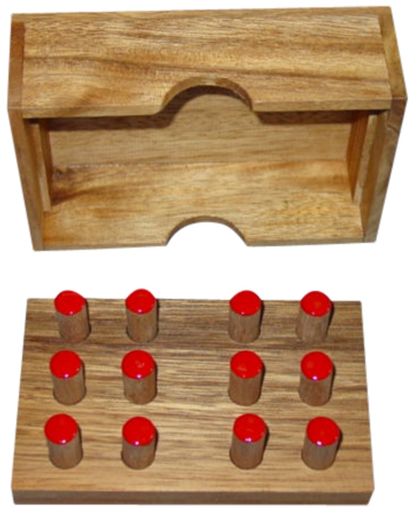 Caja Braille Madera para practicar hacer 2 letras en braille Caja Braille Madera para practicar hacer 2 letras en braille