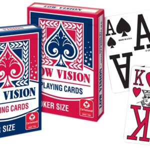 Naipe Cartas para Baja visión con los elementos de gran tamaño y alto contraste