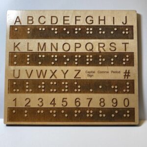 Tabla con el Abecedario Braille en madera Aprender estudiar braille