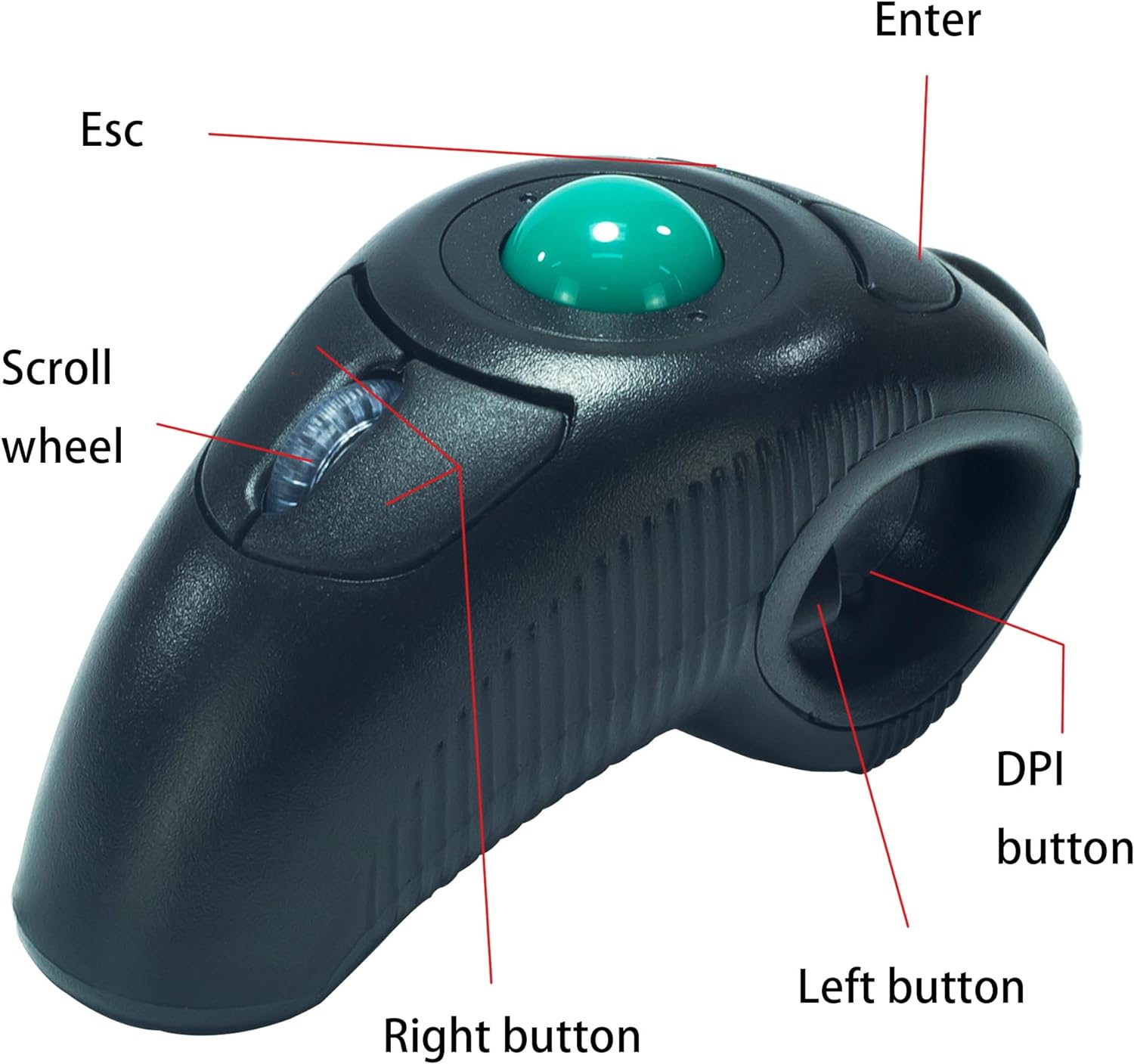 Mouse TrackBall de mano YUMQUA Y-10W inalámbrico 2.4 GHz Discapacidad accesibilidad Mouse TrackBall de mano YUMQUA Y-10W inalámbrico 2.4 GHz Discapacidad accesibilidad